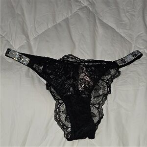 Victoria's Secret Very Sexy Brazilian/Slip Nwts Sz Medium Black Lace